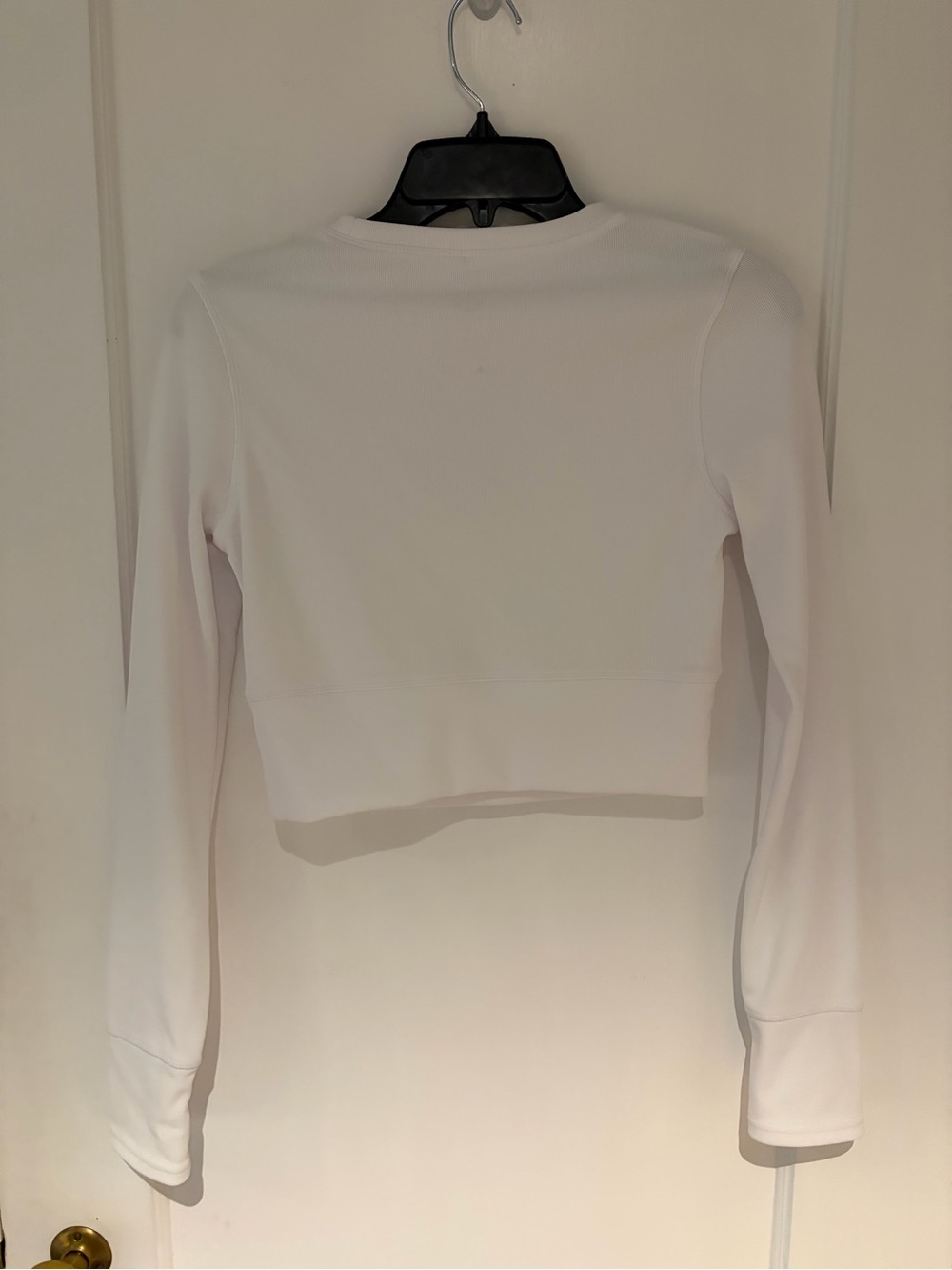 NWT Move Theology Women’s Small White Cropped Contour LS Athletic Top - Picture 3 of 5